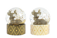 Sneeuwbol hert s glinster goud zwart polystone 7x7x9,5cm