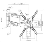 Cavus wme102 voll bewegliche Einzel-TV-Wandhalterung für 23-Zoll-Bildschirme schwarz