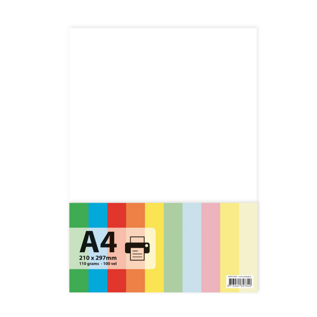 Papier a4 110gr 100 vel - wit