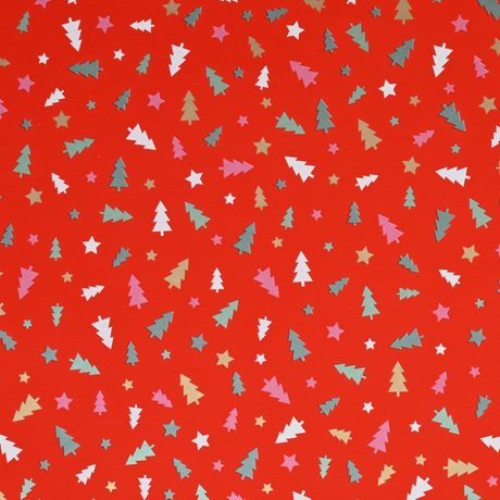 Apparaatrol kerst bomen mix rood 150mx50cm