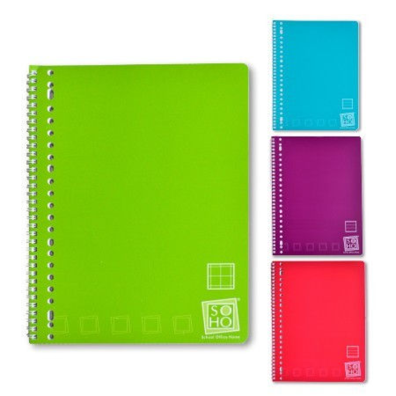 Soho collegeblok pp 10mm ruit sp 23r 2 stuks