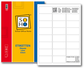 Soho etiketten a4 64x33,8mm 10 vel a 24 stuks
