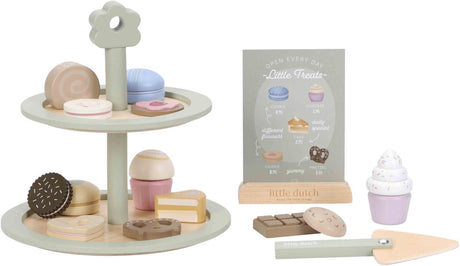 Little Dutch Holzspielzeug-Etagere mit Kuchen FSC – Spielset.