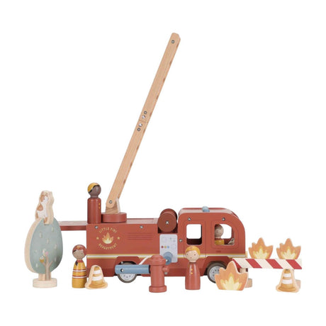 Kleines niederländisches Feuerwehrauto mit Pegdolls
