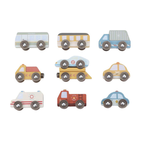 Little Dutch Holzfahrzeug-Set, Spielzeugauto, Eisenbahnbus.