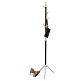 V-Teil-Garderobe linear stehend mit 4 Haken 180 cm weiß