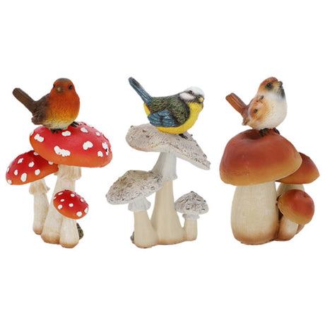 Esschert Design Pilz mit Vogelarsch. 9,7x7,3x14,5cm Polyresin
