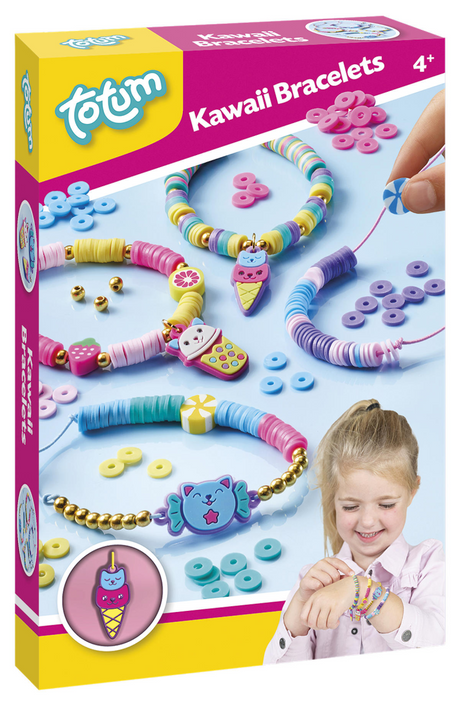 Herstellung fröhlicher Kawaii-Charm-Armbänder von Totum inkl. 360+ Scheibenperlen-Bastelset, kreatives Spielzeug – Geschenktipp für Kawaii-Armbänder