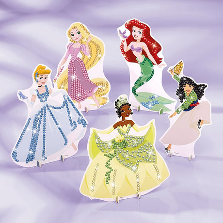 Totum Disney Prinzessinnen-Bastelset mit 5 modischen Prinzessinnen, dekoriert mit über 1000 Strasssteinen – Diamantmalerei, kreatives Spielzeug