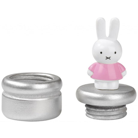 Miffy Milchzahndose aus Holz, rosa und silberfarben