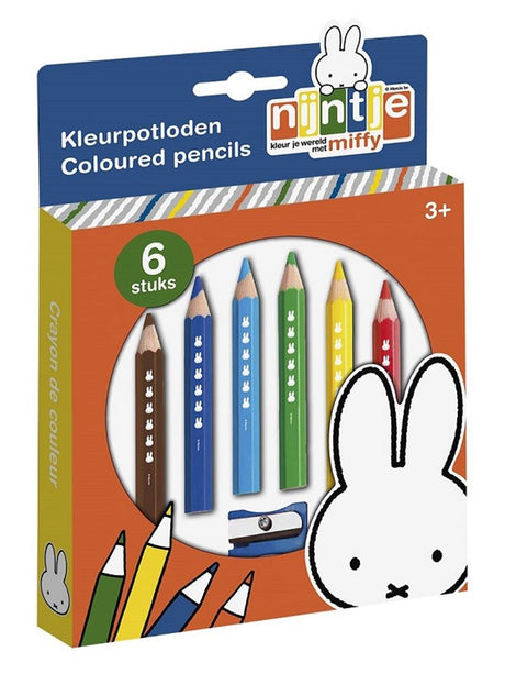 Bambolino Toys Miffy Buntstifte 6 Stück + Bleistiftspitzer