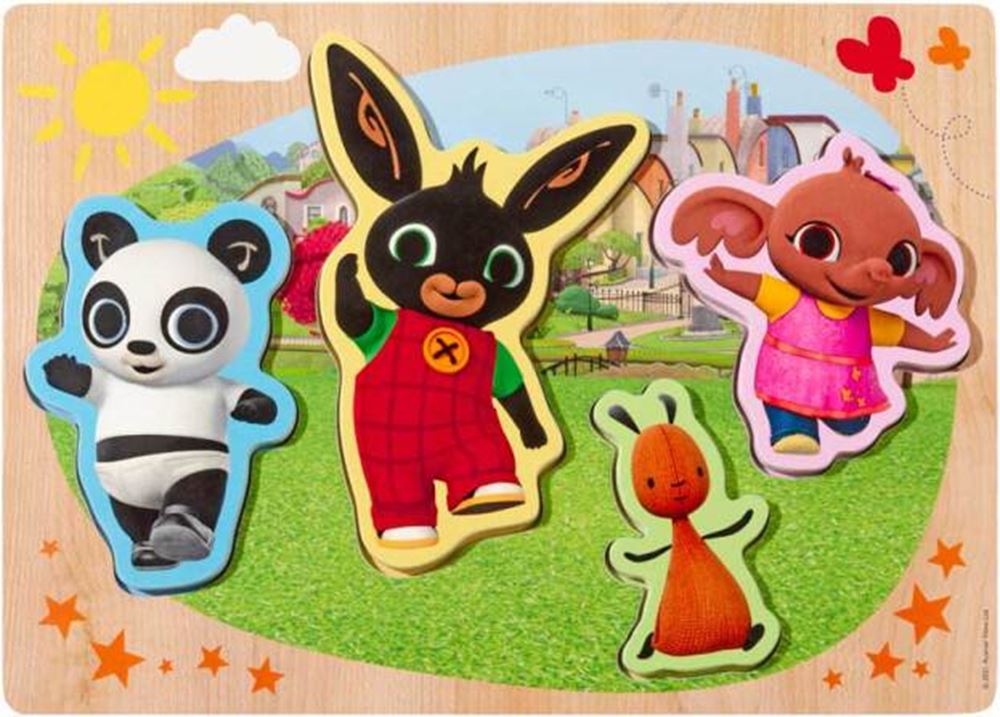 Bambolino Bing Holzpuzzle mit großen Figuren – Lernspielzeug zum Puzzeln lernen – Spielzeug