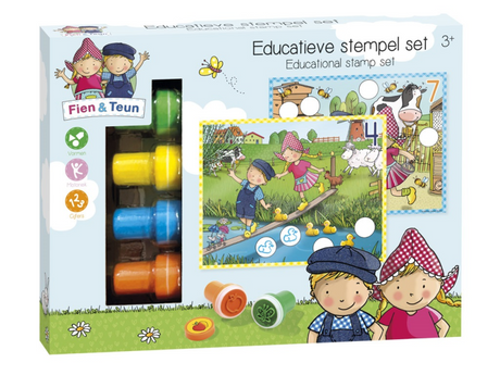 Bambolino fien teun Kreativstempelset, Stempel und farbige Karten – kreatives, lehrreiches Spielzeug – Bauernhofspielzeug – ab 3 Jahren – Spielzeug