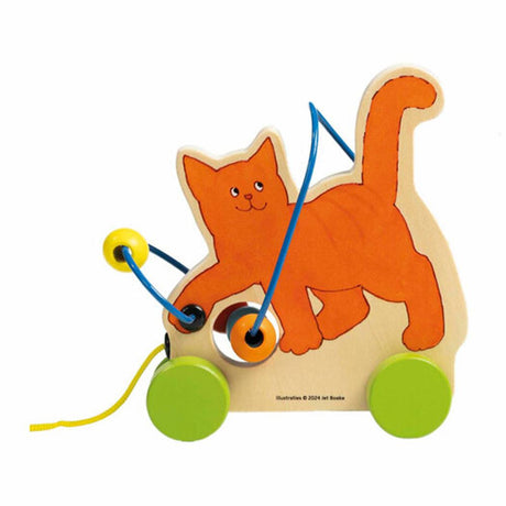 Bambolino Toys Dikkie Dik Zugfigur aus Holz mit Motorikspirale