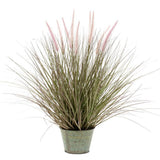 Smaragdkünstliche Pflanze in Zink -Pot -Lamppoetsergras 58 cm