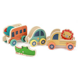 Fisher Price Fahrzeuge Tierset Holz, 6-tlg.