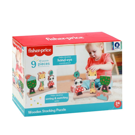 Fisher Price 3D-Stapelpuzzle aus Holz, 9 Teile