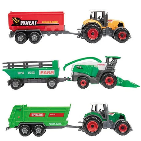 Toi-toys Metall-Landwirtschaftsset 6-teilig Traktor + Anhänger 4-fach sortiert