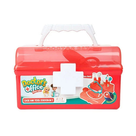 Toi-toys Arztkoffer rot mit Zubehör, 7-teilig.
