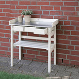 Esschert Design Gartenarbeitstisch mit Schubladen (weiß) CF29W