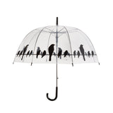 Esschert Design Regenschirm Vögel auf Draht 83 cm transparent schwarz