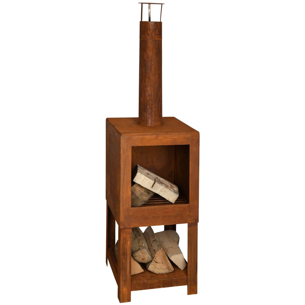 Esschert -Design Gartenkamin mit Holzstockrost -gelöschtes FF298