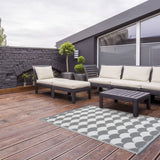 EsssCert Design Esschert Design Outdoor Teppich 180x121 cm Grau und Weiß OC24