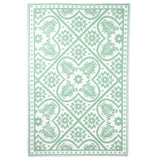 Esschert Design Outdoor Teppich 182x122 cm grün und weiß