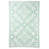 Esschert Design Outdoor Teppich 182x122 cm grün und weiß