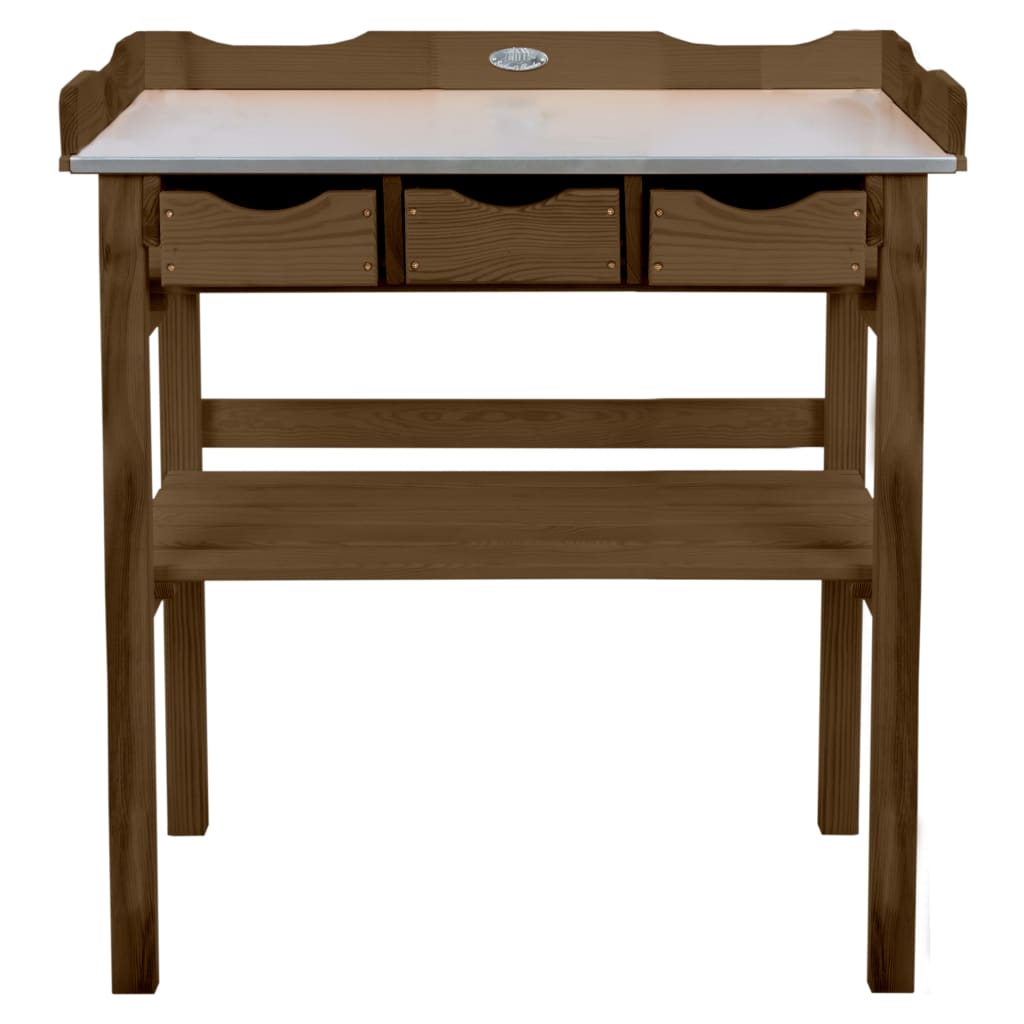 Essschert -Designtisch mit Schubladen braun