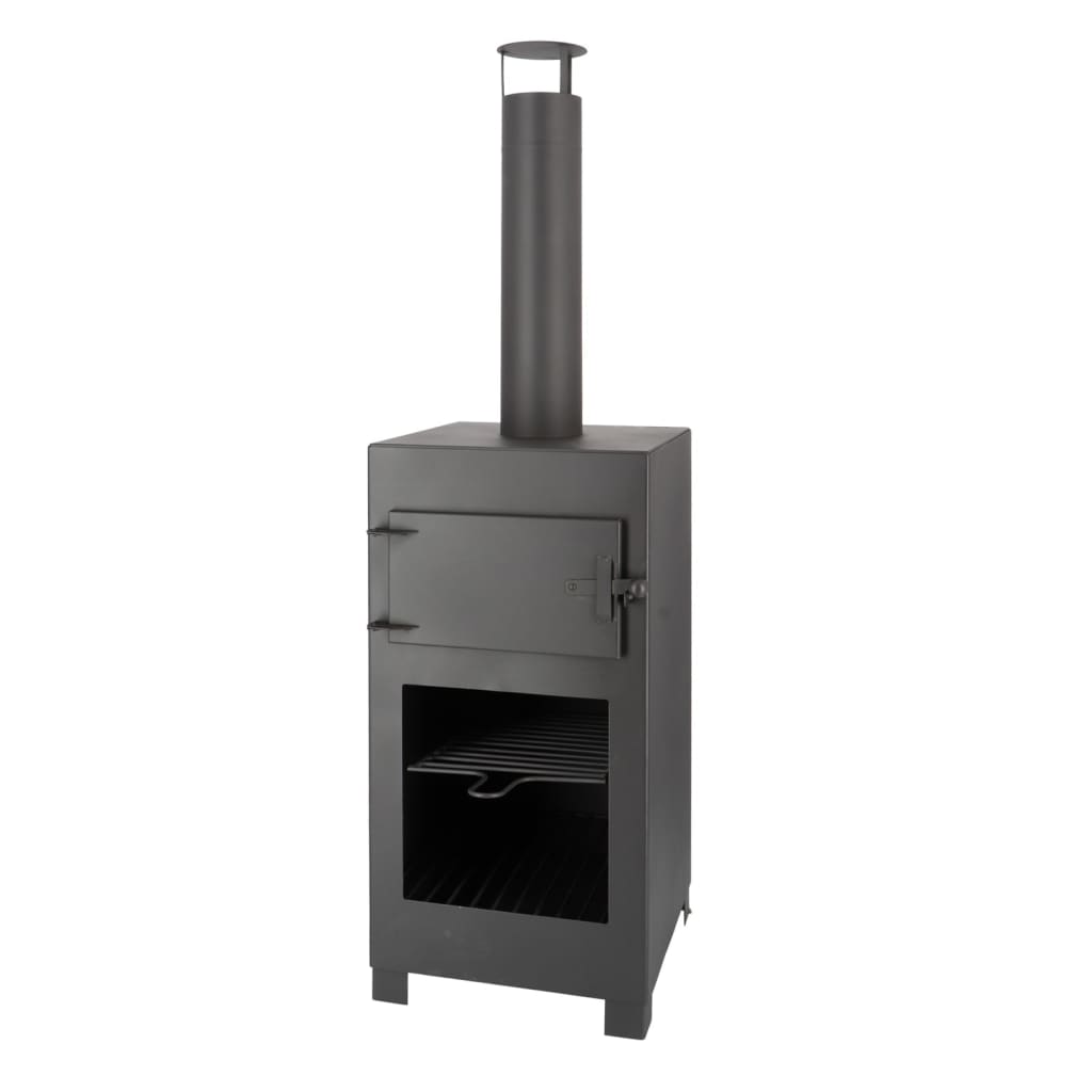 Esschert Design Terrasse Herd mit Pizzaofen schwarz