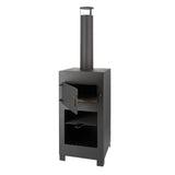 Esschert Design Terrasse Herd mit Pizzaofen schwarz