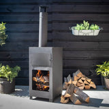 Esschert Design Terrasse Herd mit Pizzaofen schwarz