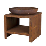 Esschert Design Fire Bowl mit Holzaufbewahrung 62 cm Rost -gelenkt