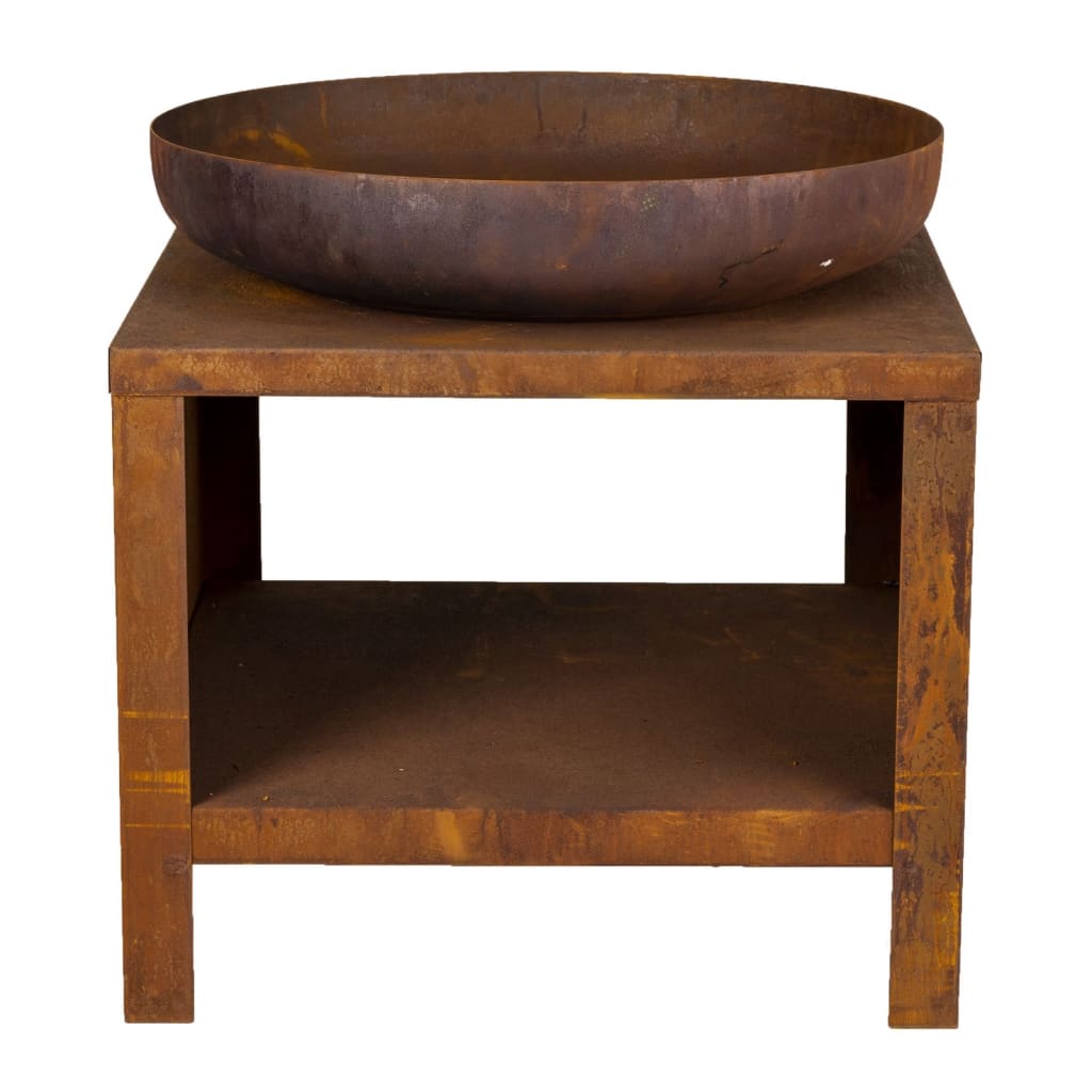 Esschert Design Fire Bowl mit Holzaufbewahrung 62 cm Rost -gelenkt