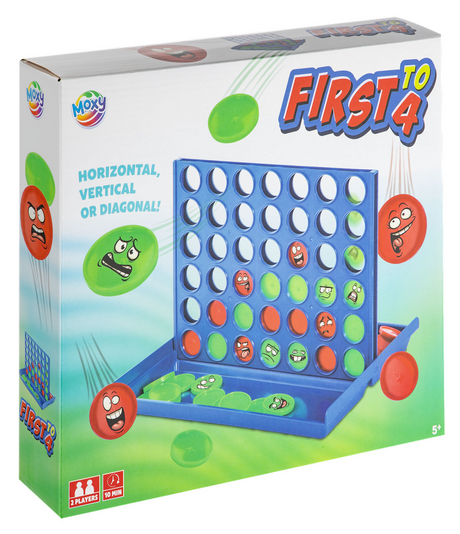 Grafix 4 in a row Brettspiele für Kinder Erwachsene – Denkspiel – klassisches Brettspiel für die Spielhalle – Spiele für Kinder