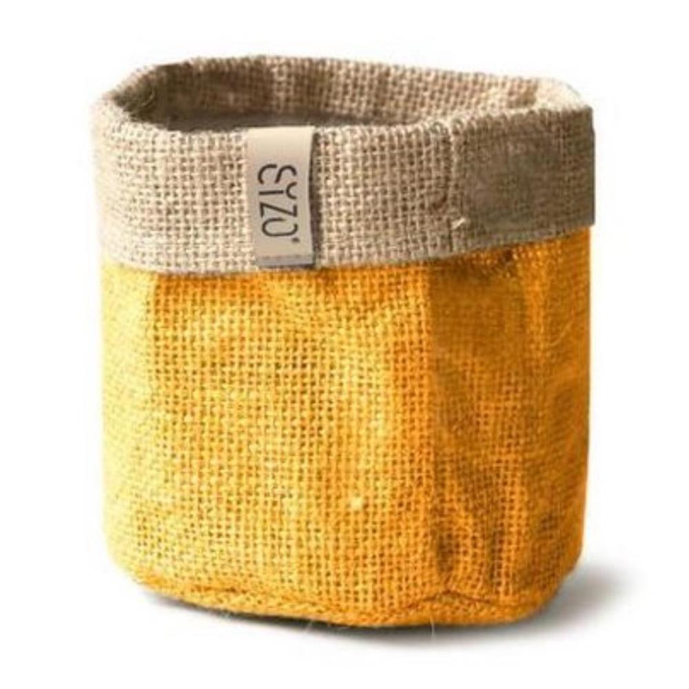 Sizo Sizo wasserdichter Jute-Pflanzsack, 30 cm, Senfgelb