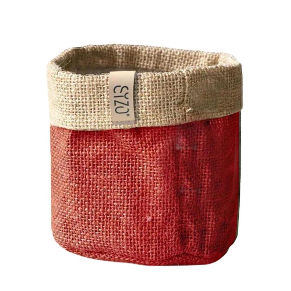 Sizo Sizo wasserdichter Jute-Pflanzsack, 25 cm, Rot