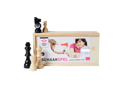 Longfield-Schachfiguren im Königskasten 77 mm
