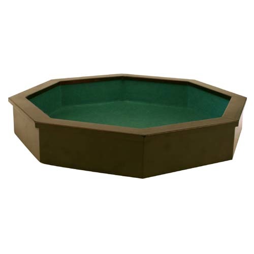 Longfield-Pit-Box 8-eckig – Spielkiste aus Holz – eingelegter grüner Filz – Kreidetafeln für Punkte – 38,5 x 38,8 cm – Engelsherz