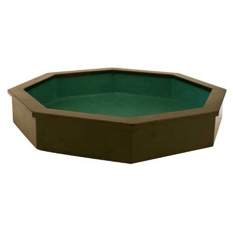 Longfield-Pit-Box 8-eckig – Spielkiste aus Holz – eingelegter grüner Filz – Kreidetafeln für Punkte – 38,5 x 38,8 cm – Engelsherz