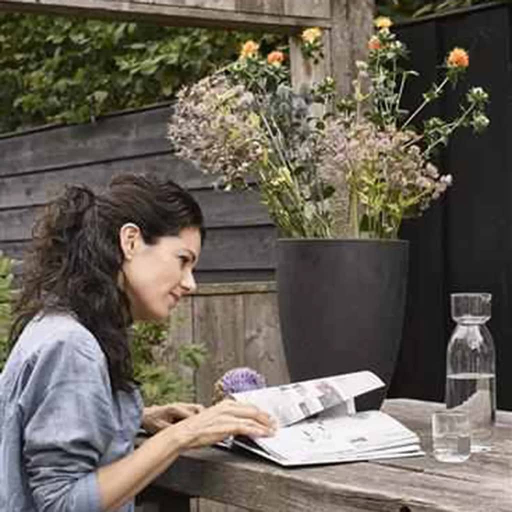 Capi Flowerpot Urban Smooth Elegant Low 36x47 cm Schwarz KBL782