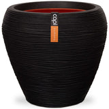 Capi Flowerpot Nature Rippe Zapftaps 42x38 cm Schwarz KBLR362