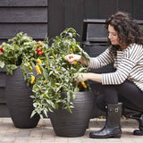 Capi Flowerpot Nature Rippe Zapftaps 42x38 cm Schwarz KBLR362