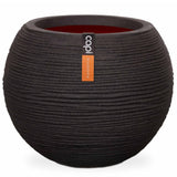 Capi Flowerpot Natur Rib Sphärisch 40x32 cm Schwarz KBLR270