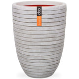 Capi Flowerpot Nature Row elegant niedrig 46x58 cm Elfenbeinfarbe KrWI783