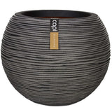 Capi Flowerpot Natur Rib Sphärisch 40x32 cm Anthrazit KOFZ270