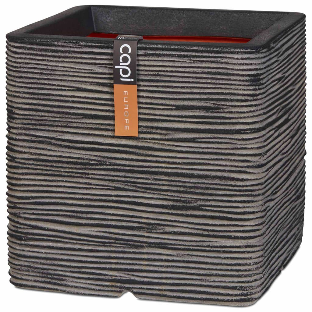 Capi Pflanzer Natur Rib Square 40x40 cm Anthrazit Kofz903