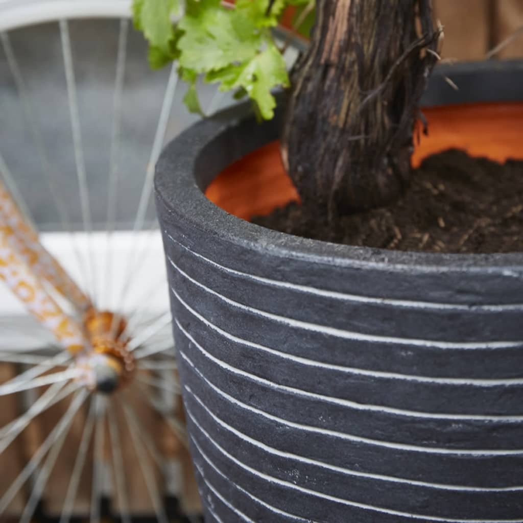 Capi Flowerpot Nature Row elegant niedrig 36x47 cm Anthrazit WCDZ782
