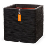 Capi Pflanzer Natur Rib Square 50x50 cm schwarz